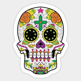 Cross Calavera Sticker